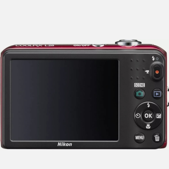 Nikon NON-FUNCTIONAL Red COOLPIX L28 20.1 MP Digital Camera 5x Zoom Lens - Picture 8 of 11